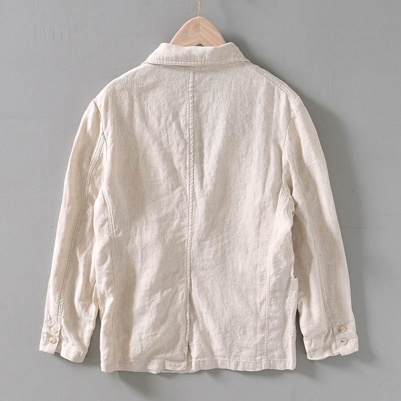 Men's Casual Blazer Jacket – Lightweight Linen Blend, Unstructured Fit for Smart-Casual Wear - We are MFEO