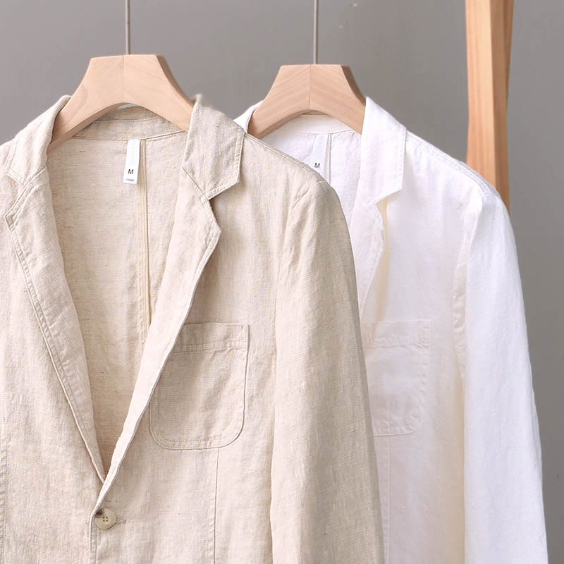 Men's Casual Blazer Jacket – Lightweight Linen Blend, Unstructured Fit for Smart-Casual Wear - We are MFEO