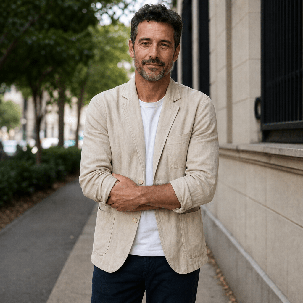 Men's Casual Blazer Jacket – Lightweight Linen Blend, Unstructured Fit for Smart-Casual Wear - We are MFEO