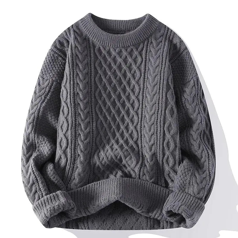 Men's Crewneck Sweater – Patterned Long Sleeve with Relaxed Fit - We are MFEO