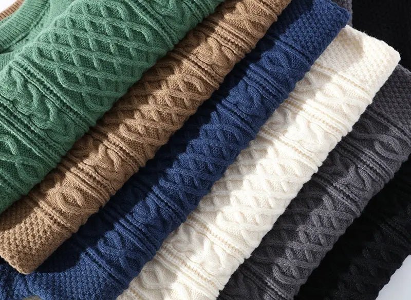Men's Crewneck Sweater – Patterned Long Sleeve with Relaxed Fit - We are MFEO