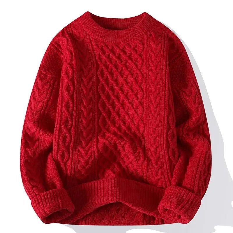 Men's Crewneck Sweater – Patterned Long Sleeve with Relaxed Fit - We are MFEO