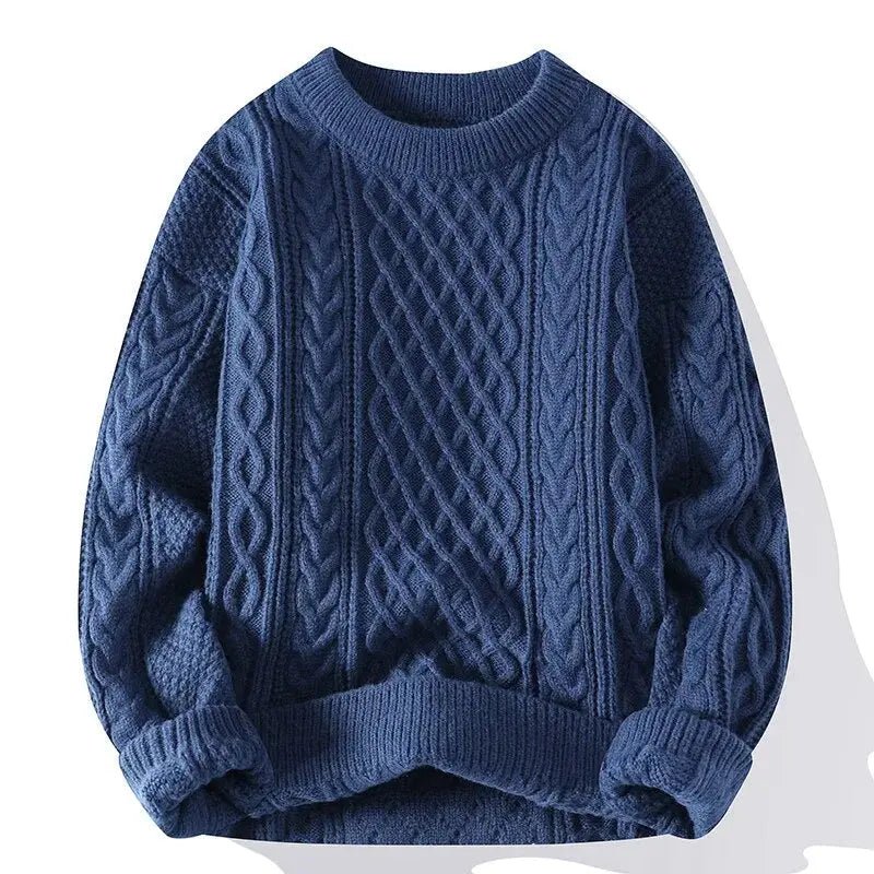 Men's Crewneck Sweater – Patterned Long Sleeve with Relaxed Fit - We are MFEO