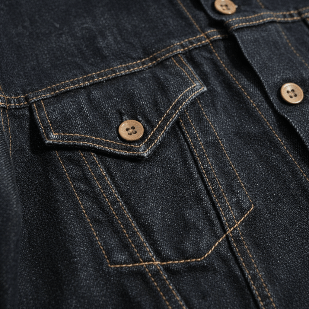 Men's Denim Jacket – Classic Trucker Style with Chest Flap Pockets - We are MFEO
