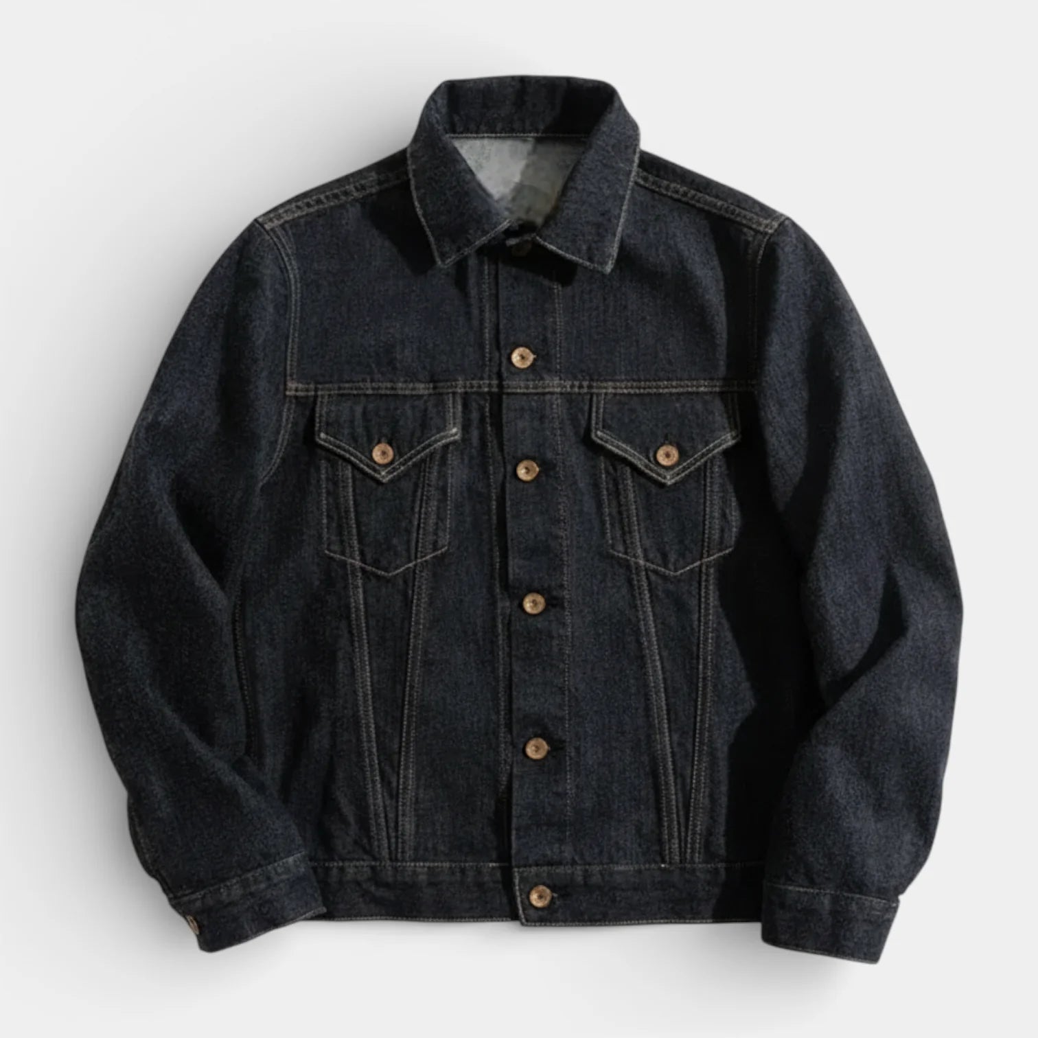 Men's Denim Jacket – Classic Trucker Style with Chest Flap Pockets - We are MFEO