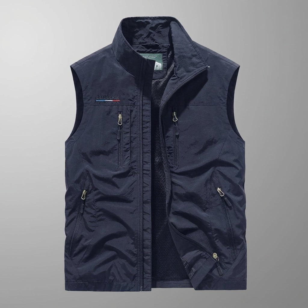 Men's Full Zip Utility Vest – Lightweight Multi-Pocket Design for Outdoor Activities - We are MFEO