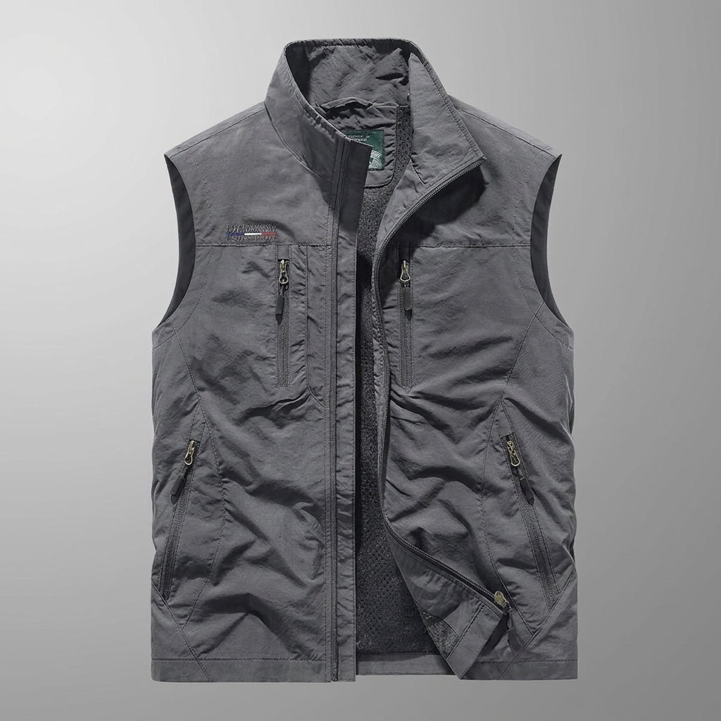 Men's Full Zip Utility Vest – Lightweight Multi-Pocket Design for Outdoor Activities - We are MFEO