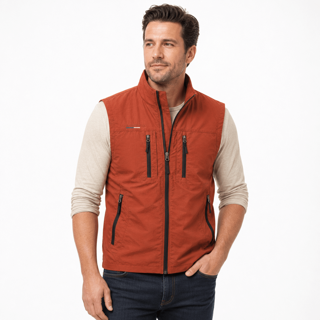 Men's Full Zip Utility Vest – Lightweight Multi-Pocket Design for Outdoor Activities - We are MFEO