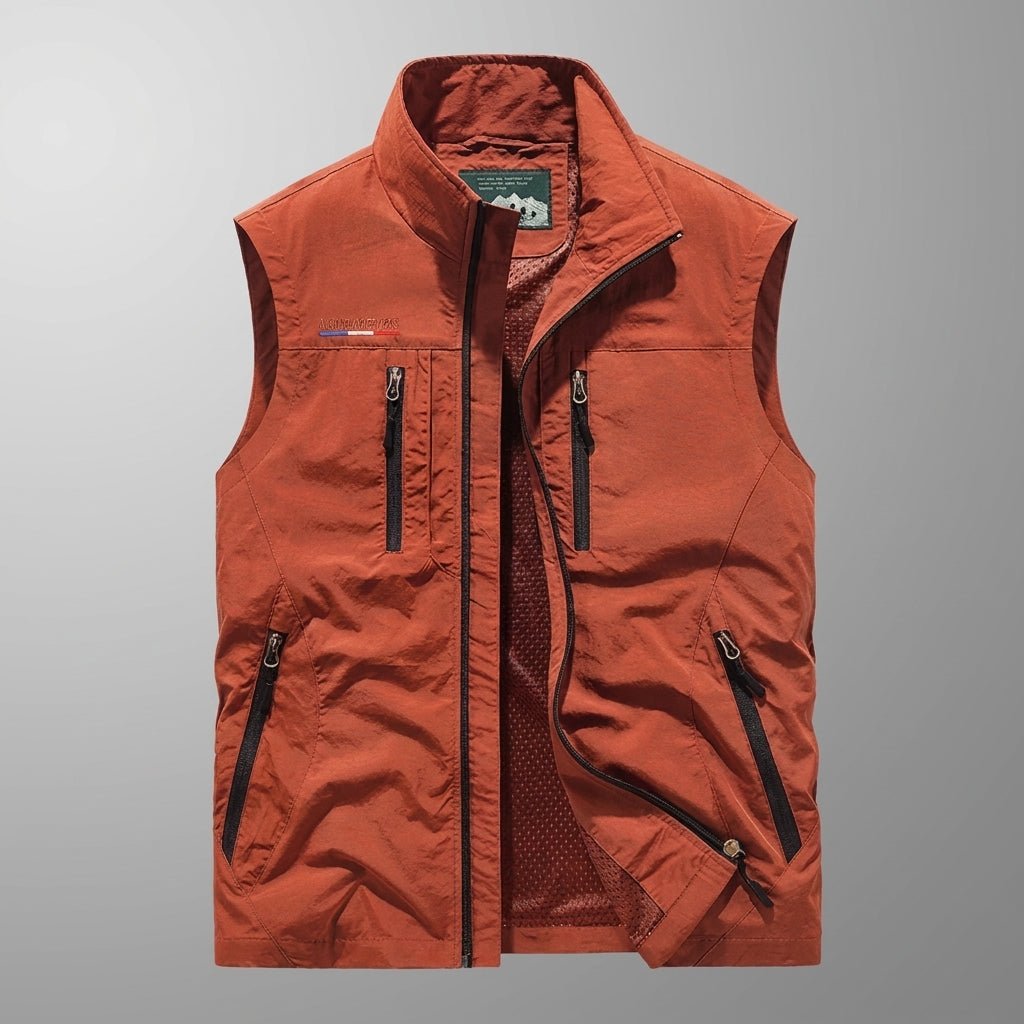 Men's Full Zip Utility Vest – Lightweight Multi-Pocket Design for Outdoor Activities - We are MFEO