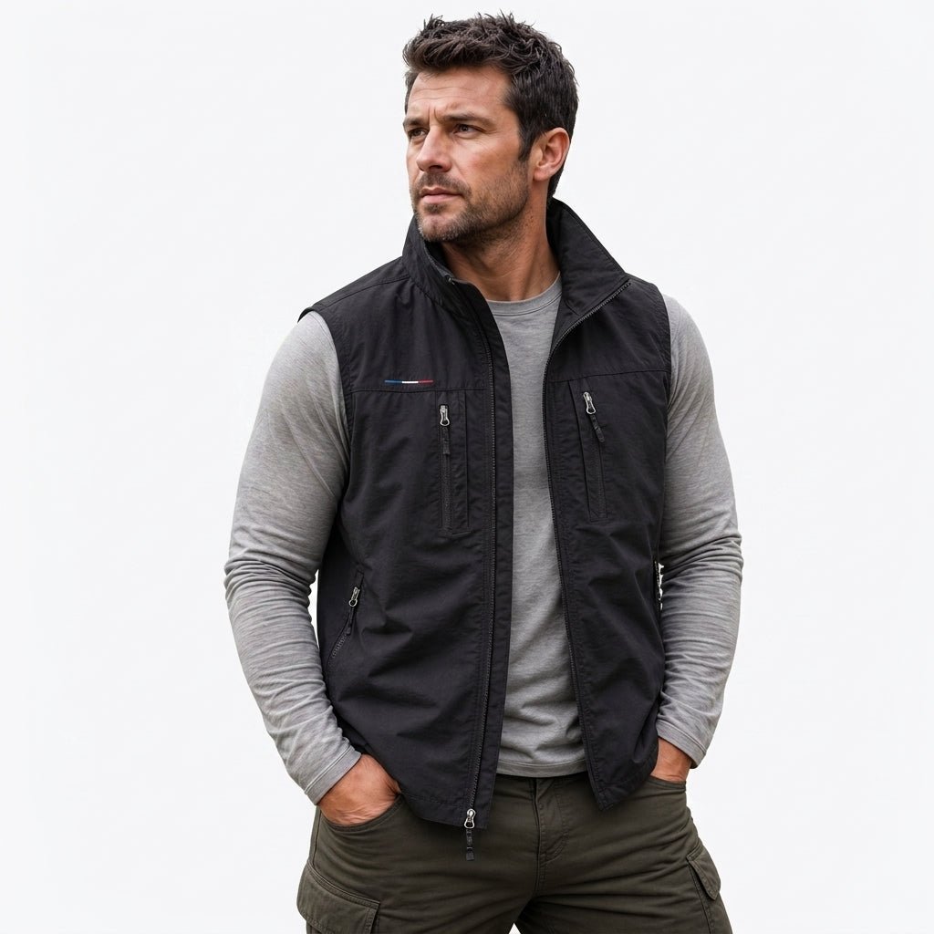 Men's Full Zip Utility Vest – Lightweight Multi-Pocket Design for Outdoor Activities - We are MFEO