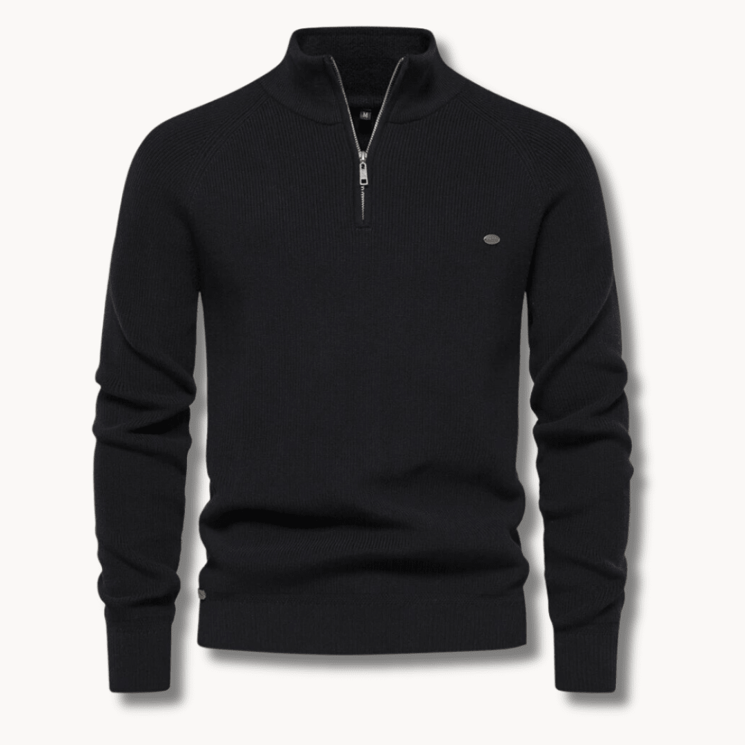 Men's Half - Zip Jumper – Slim Fit Knitted Knitwear with Stand Collar for Casual Wear - We are MFEO