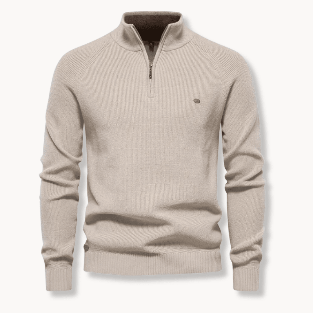 Men's Half - Zip Jumper – Slim Fit Knitted Knitwear with Stand Collar for Casual Wear - We are MFEO