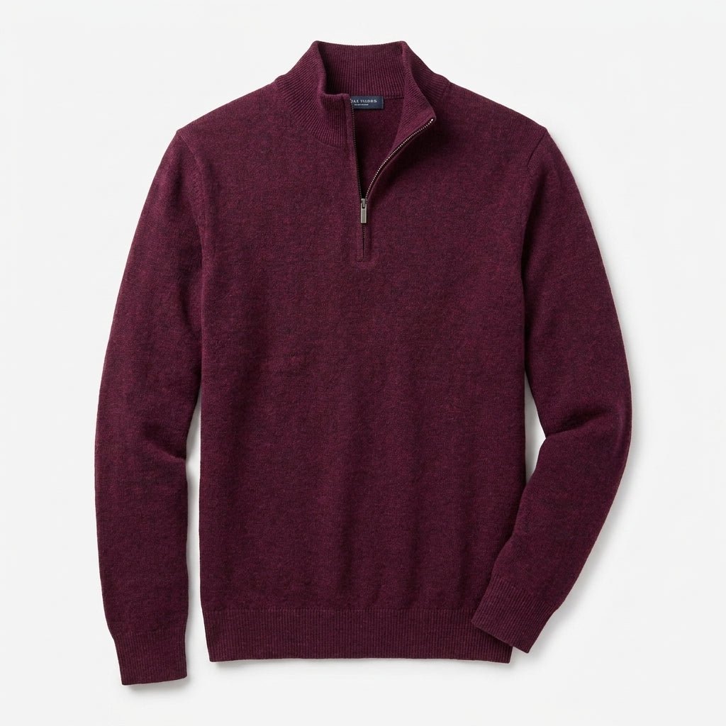 Men's Half Zip Jumper – Stand Collar Knitwear, Ribbed Cuffs and Hem - We are MFEO