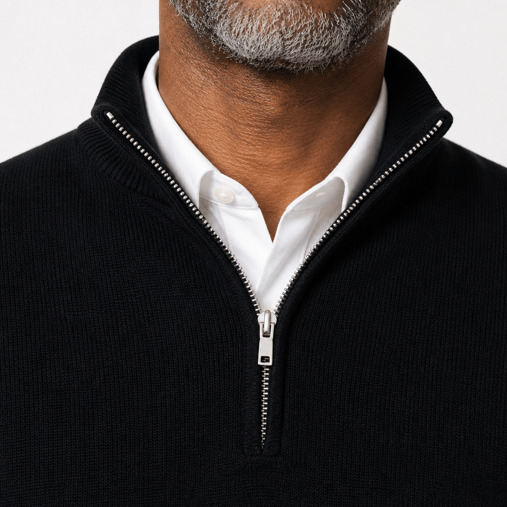 Men's Half Zip Sweater – Warm High Neck Design for Comfortable Winter Layering - We are MFEO
