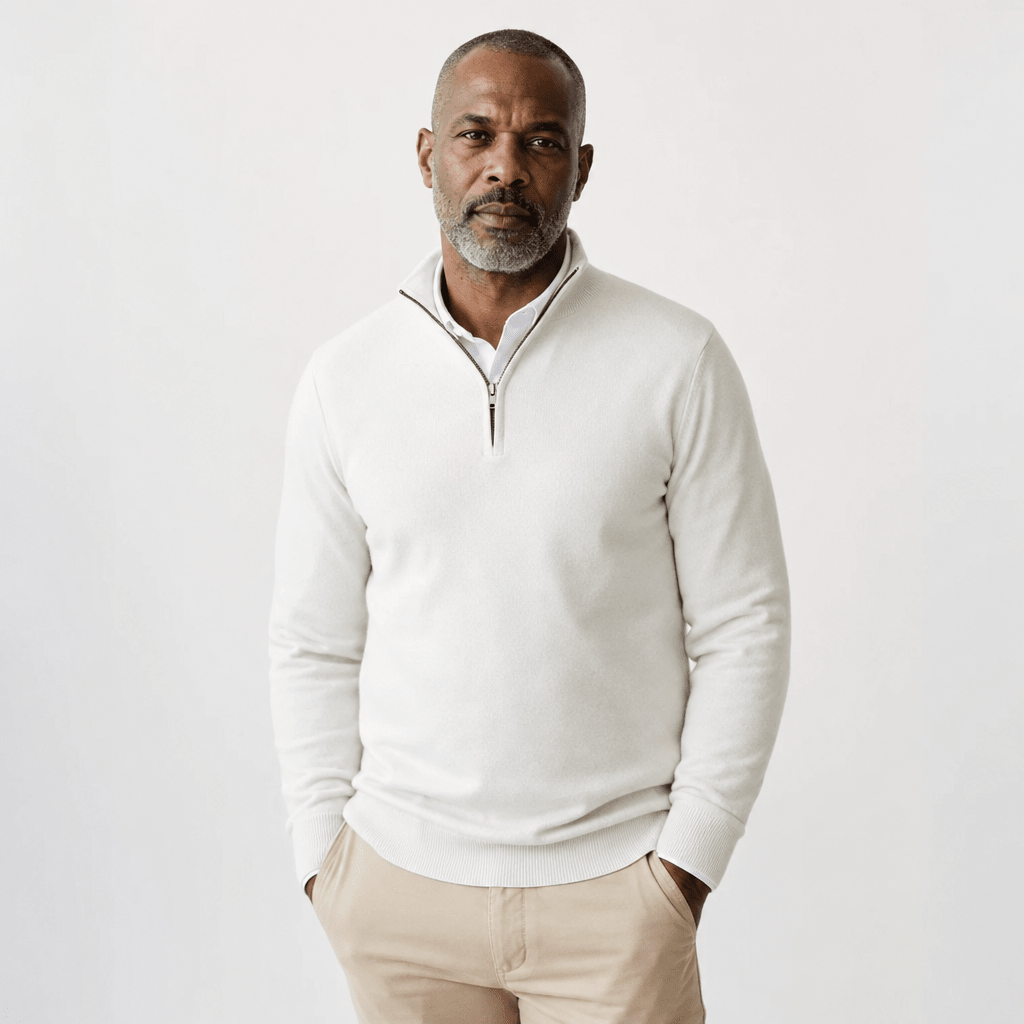 Men's Half Zip Sweater – Warm High Neck Design for Comfortable Winter Layering - We are MFEO