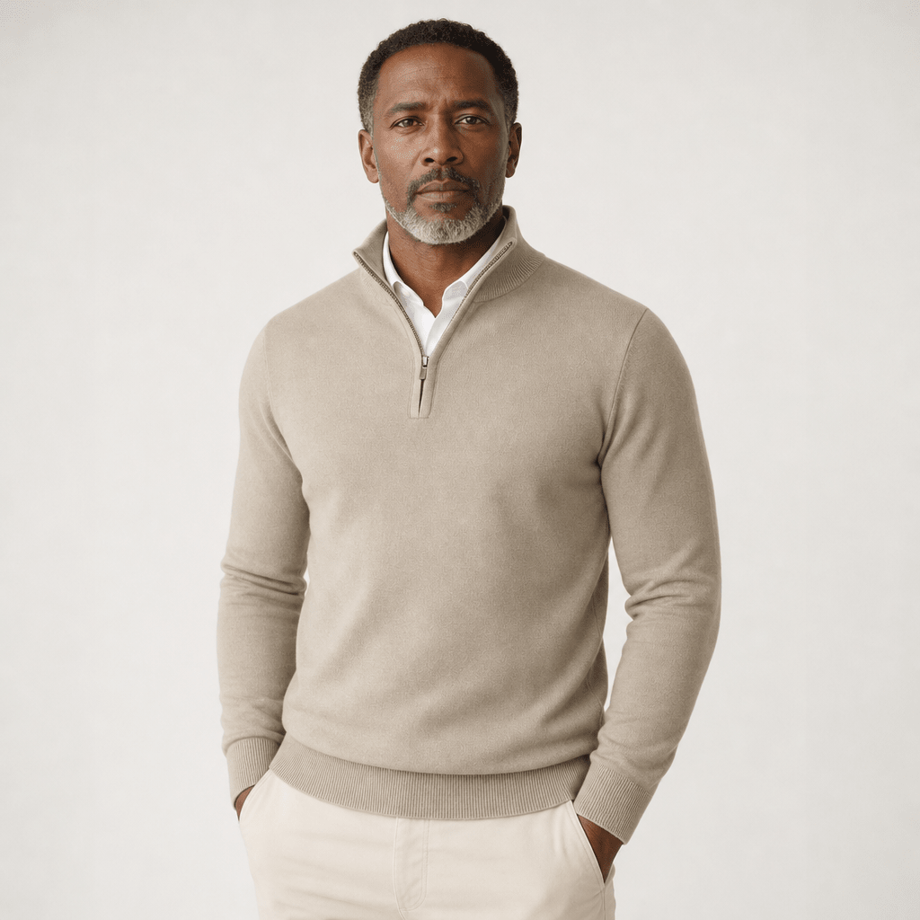 Men's Half Zip Sweater – Warm High Neck Design for Comfortable Winter Layering - We are MFEO