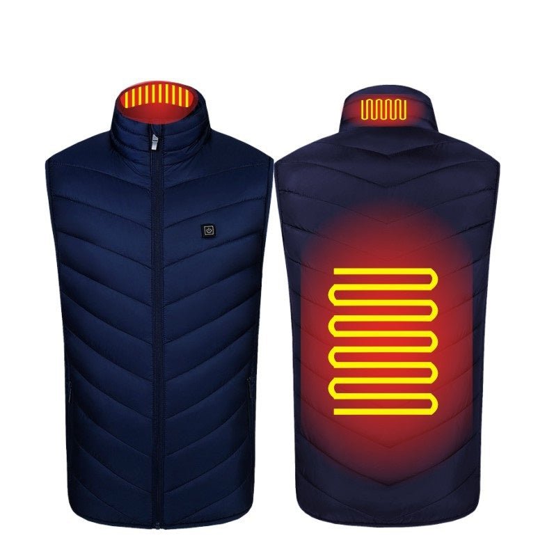 Men's Heated Puffer Vest with Stand Collar – Quilted Insulated Layer - We are MFEO