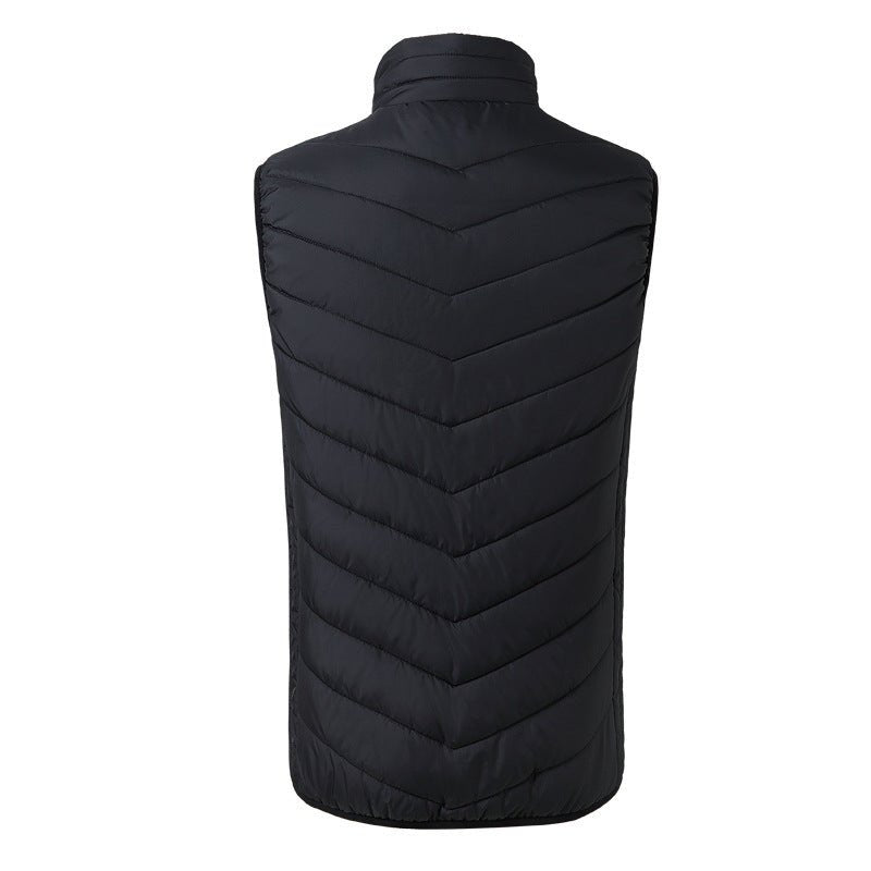 Men's Heated Puffer Vest with Stand Collar – Quilted Insulated Layer - We are MFEO