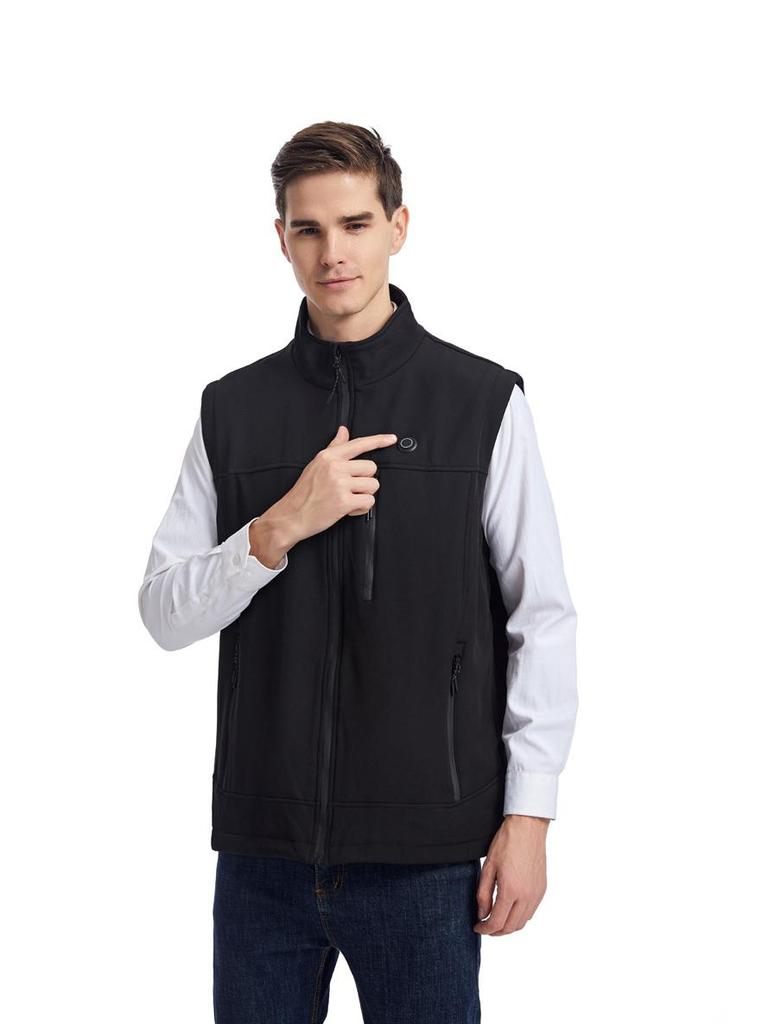 Men's Heated Vest - Adjustable Heat Settings, Zip Front, Stand Collar for Cold Weather - We are MFEO