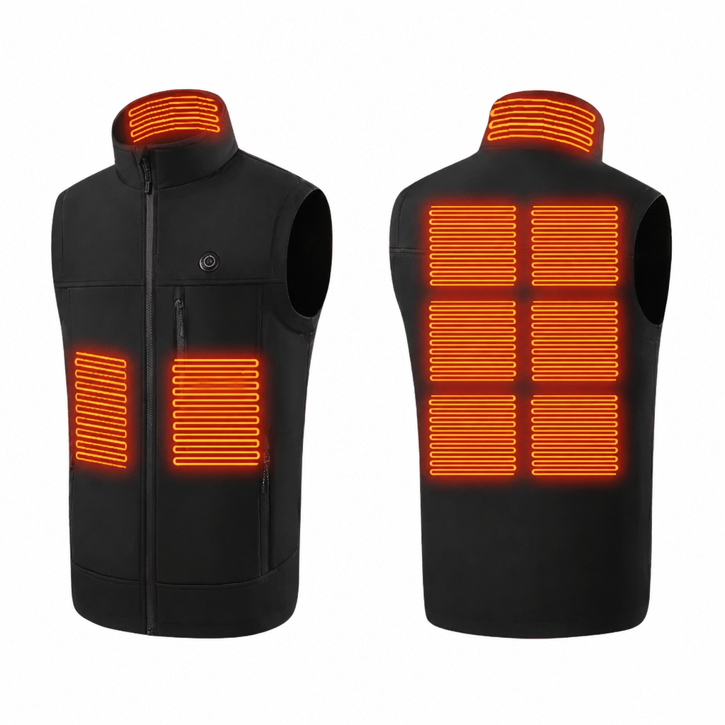 Men's Heated Vest - Adjustable Heat Settings, Zip Front, Stand Collar for Cold Weather - We are MFEO