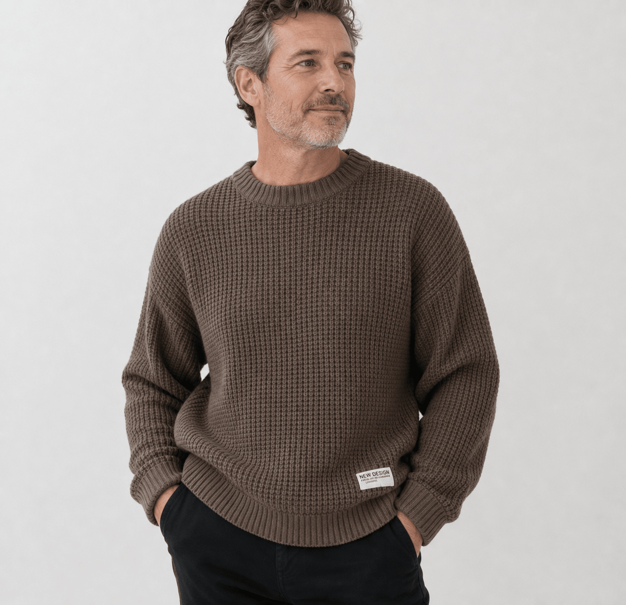 Men's Jumper – Textured Knit Crew Neck Sweater for Casual Wear - We are MFEO