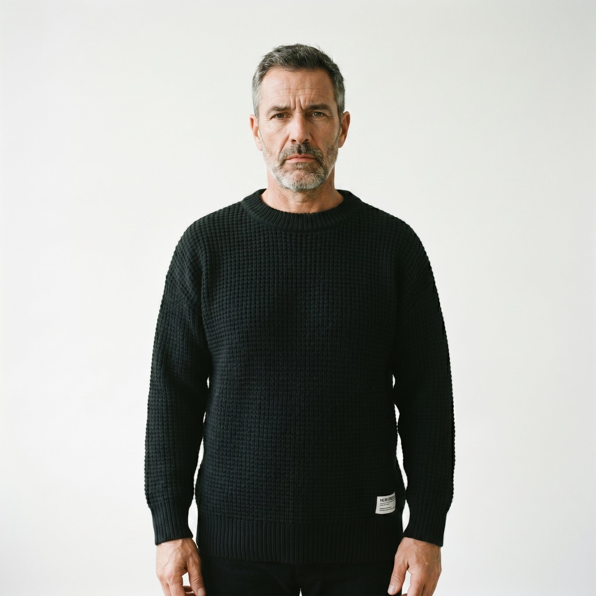 Men's Jumper – Textured Knit Crew Neck Sweater for Casual Wear - We are MFEO