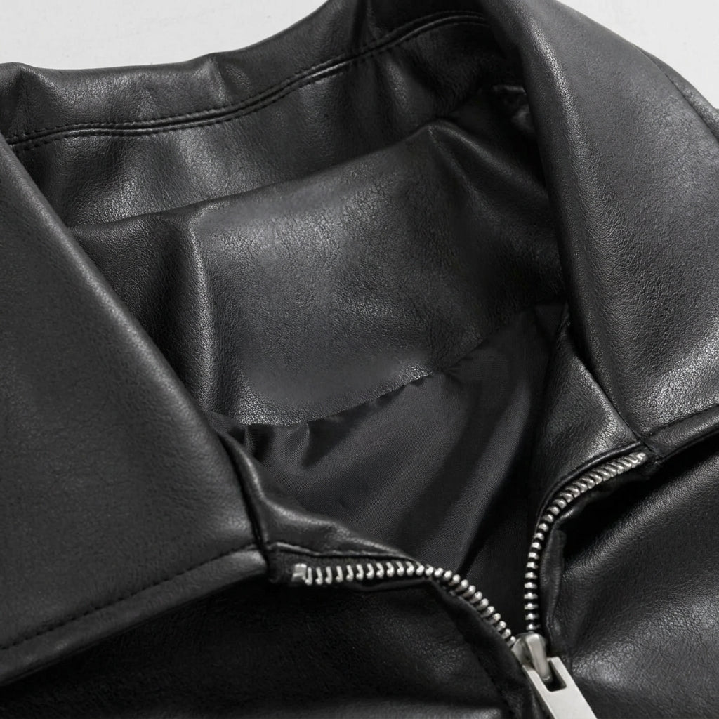 Men's Leather Bomber Jacket – Oversized Fit for Casual Streetwear Style - We are MFEO