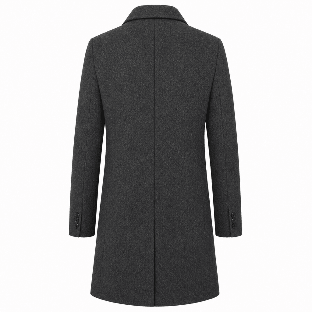 Men's Long Overcoat – Slim Fit Wool Coat with Notched Lapel for Winter - We are MFEO