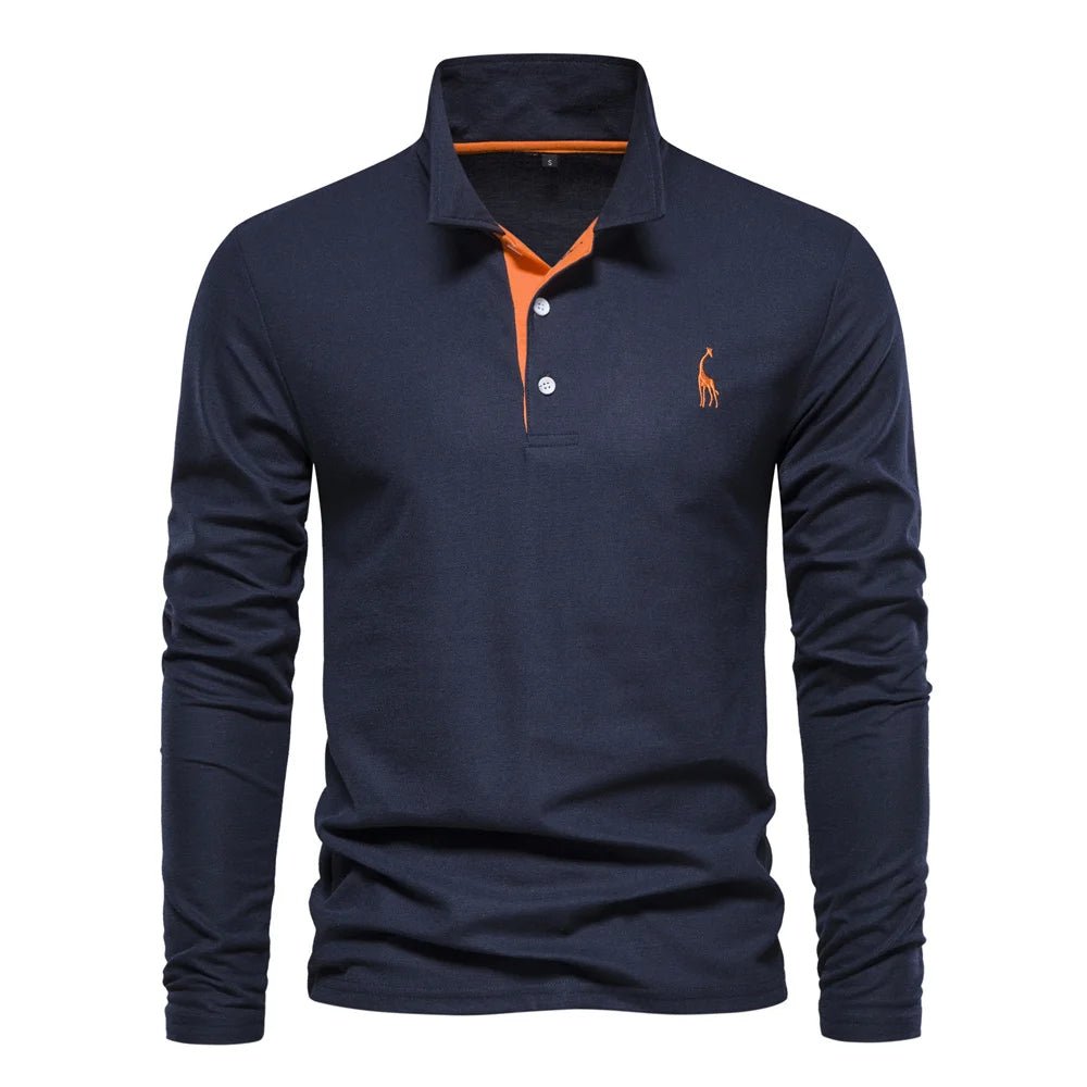 Men's Long Sleeve Polo Shirt – Structured Collar with Button Placket, Soft Cotton Blend - We are MFEO