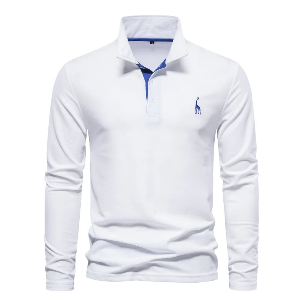 Men's Long Sleeve Polo Shirt – Structured Collar with Button Placket, Soft Cotton Blend - We are MFEO