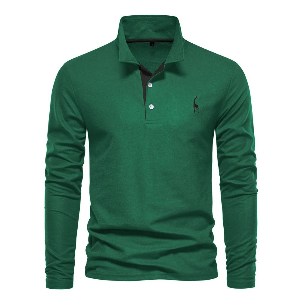 Men's Long Sleeve Polo Shirt – Structured Collar with Button Placket, Soft Cotton Blend - We are MFEO