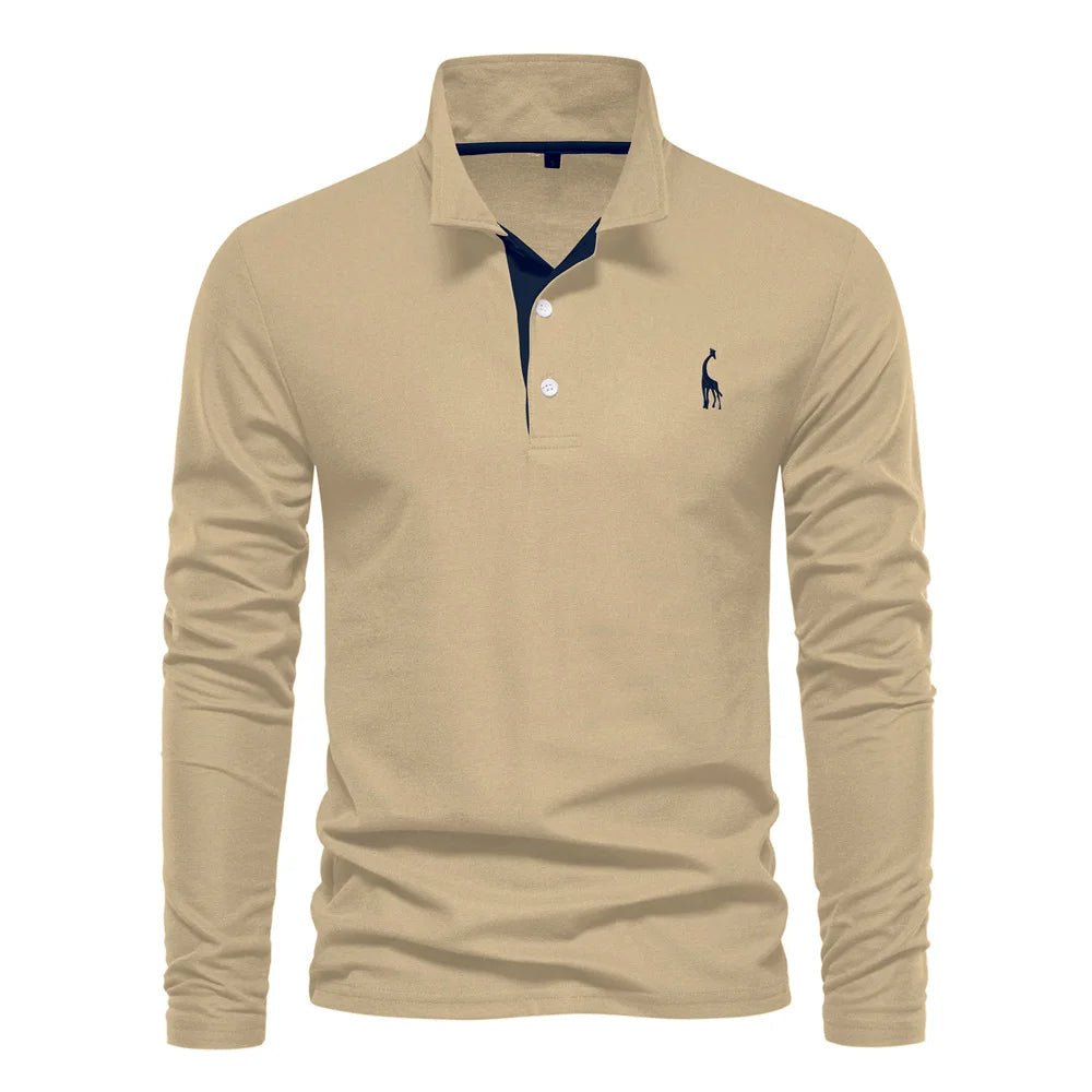 Men's Long Sleeve Polo Shirt – Structured Collar with Button Placket, Soft Cotton Blend - We are MFEO