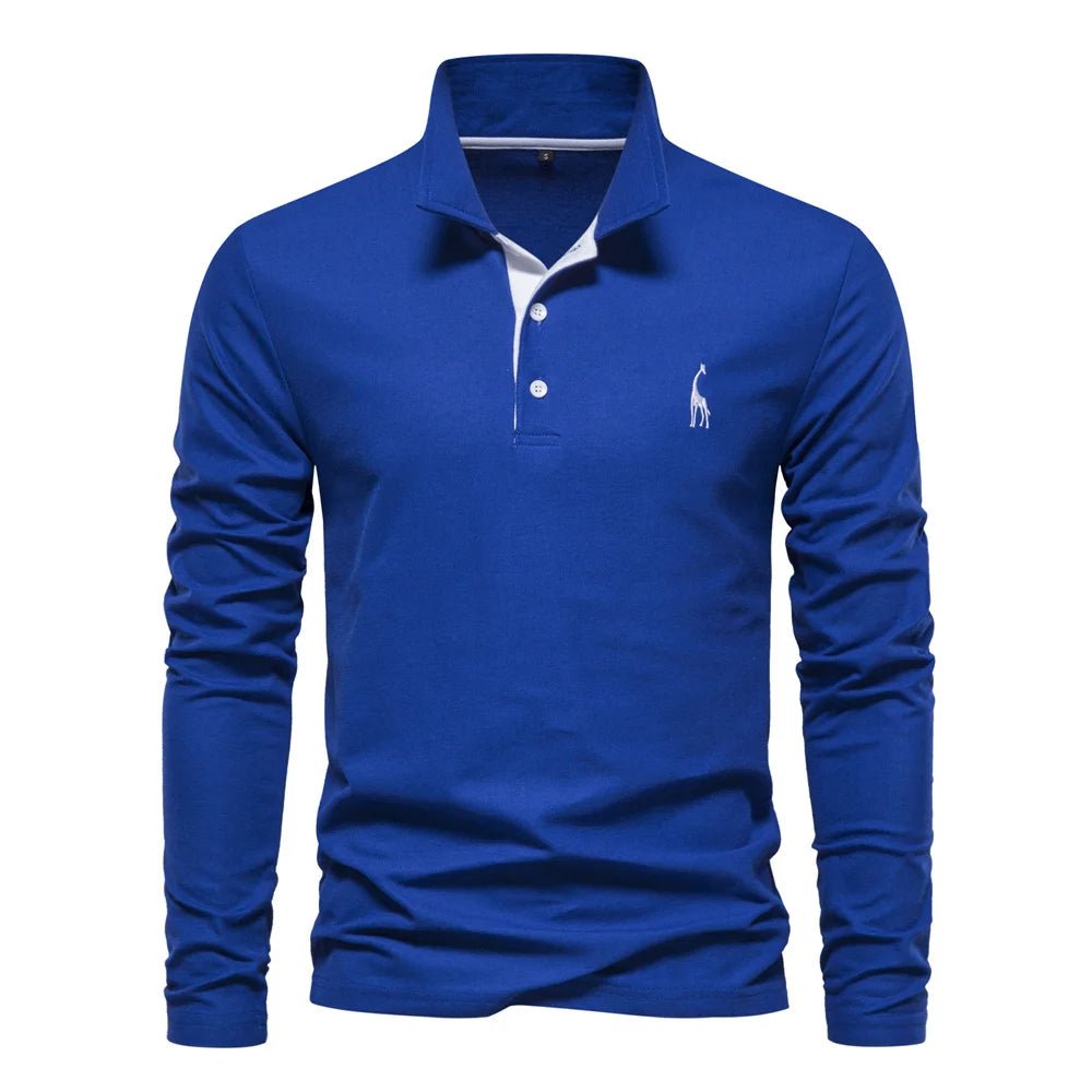 Men's Long Sleeve Polo Shirt – Structured Collar with Button Placket, Soft Cotton Blend - We are MFEO