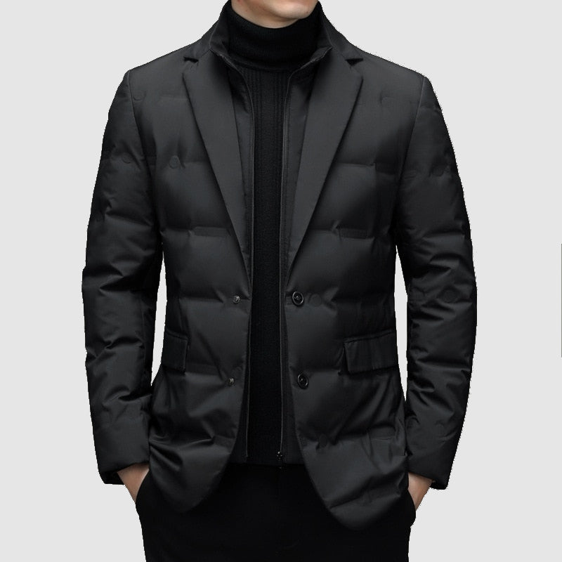 Men's Padded Jacket for Winter – Tailored Smart Casual Outerwear with Notch Lapels - We are MFEO