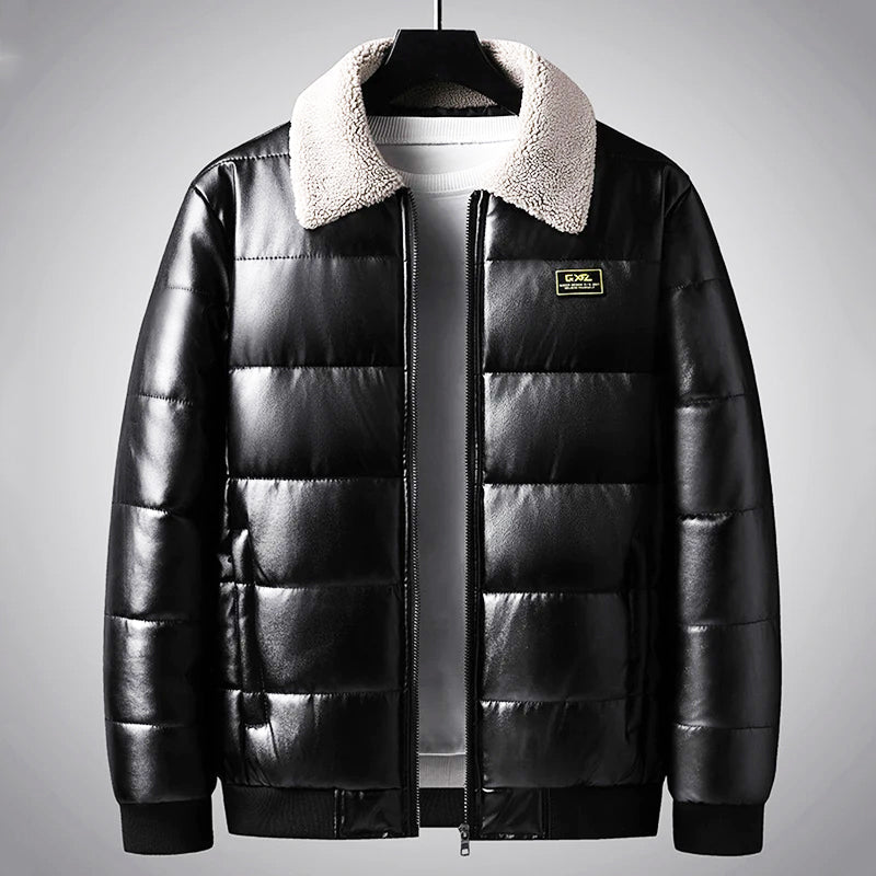 Men's Puffer Jacket for Winter – Fluffy Collar, Zip Front, Quilted Design - We are MFEO