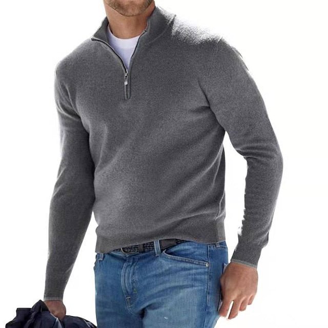 Men's Quarter Zip Sweater – Comfortable Long Sleeve Design for Casual Wear - We are MFEO