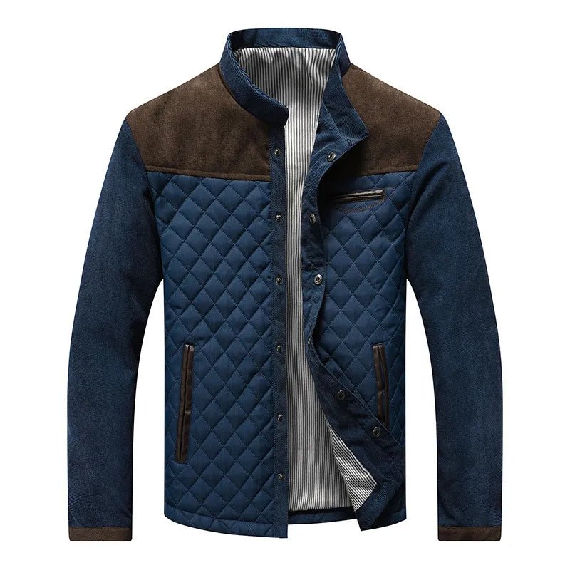 Men's Quilted Jacket for Winter – Suede Shoulder Panels, Smart Casual Style - We are MFEO