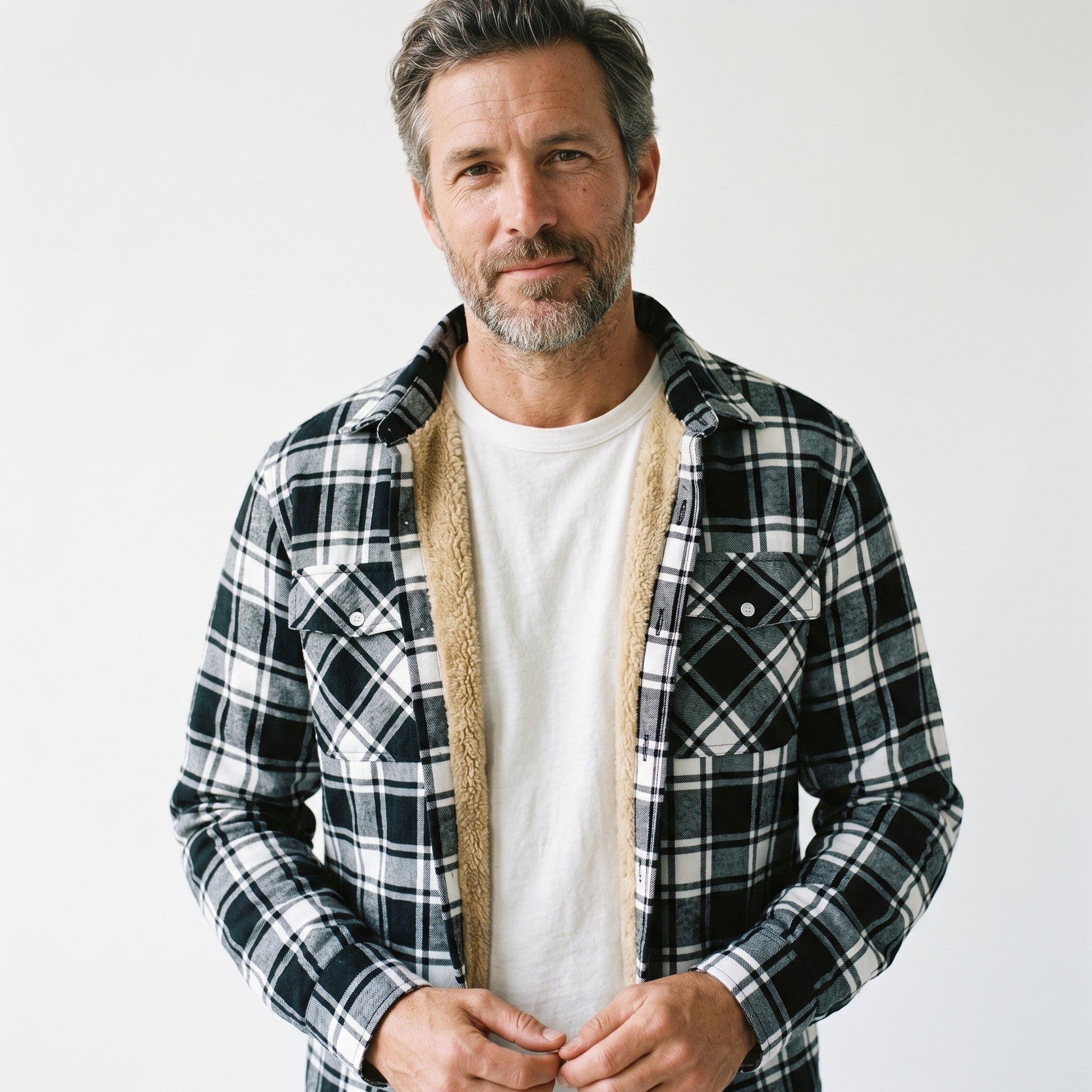 Men's Sherpa Lined Plaid Jacket – Cozy and Stylish for Cold Weather - We are MFEO