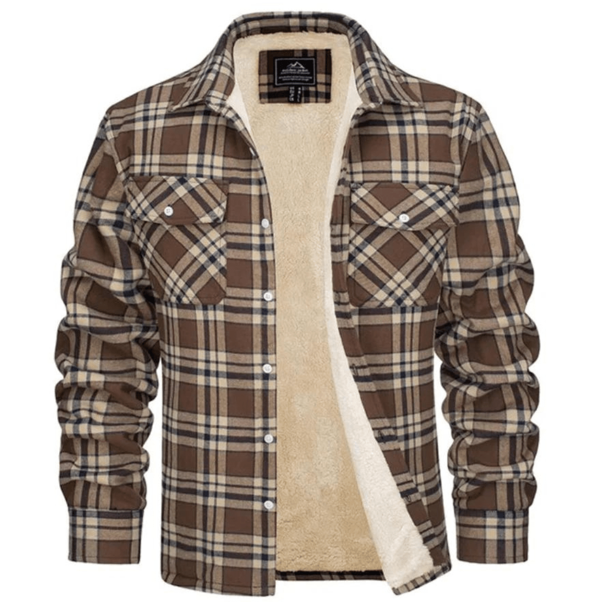 Men's Sherpa Lined Plaid Jacket – Cozy and Stylish for Cold Weather - We are MFEO