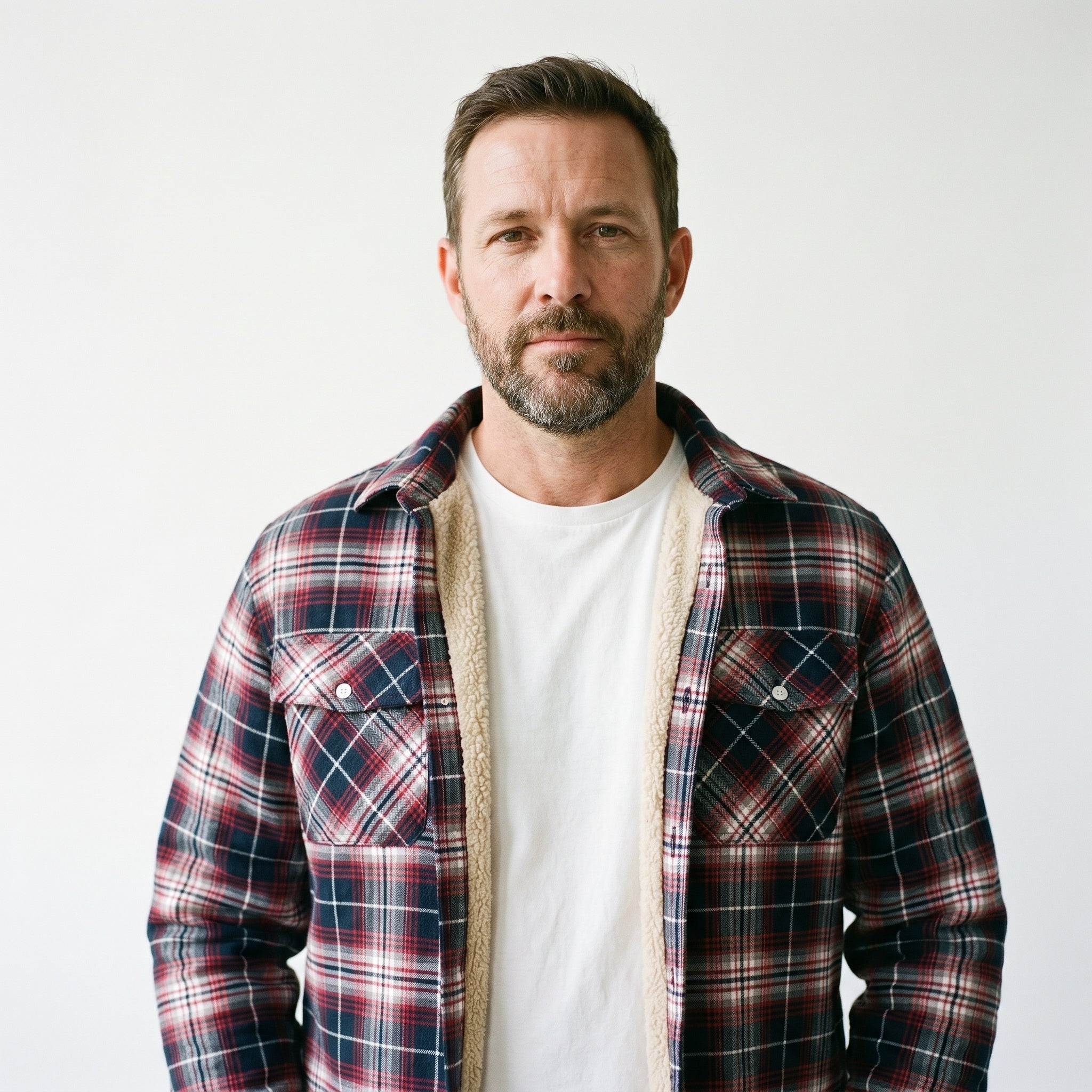 Men's Sherpa Lined Plaid Jacket – Cozy and Stylish for Cold Weather - We are MFEO