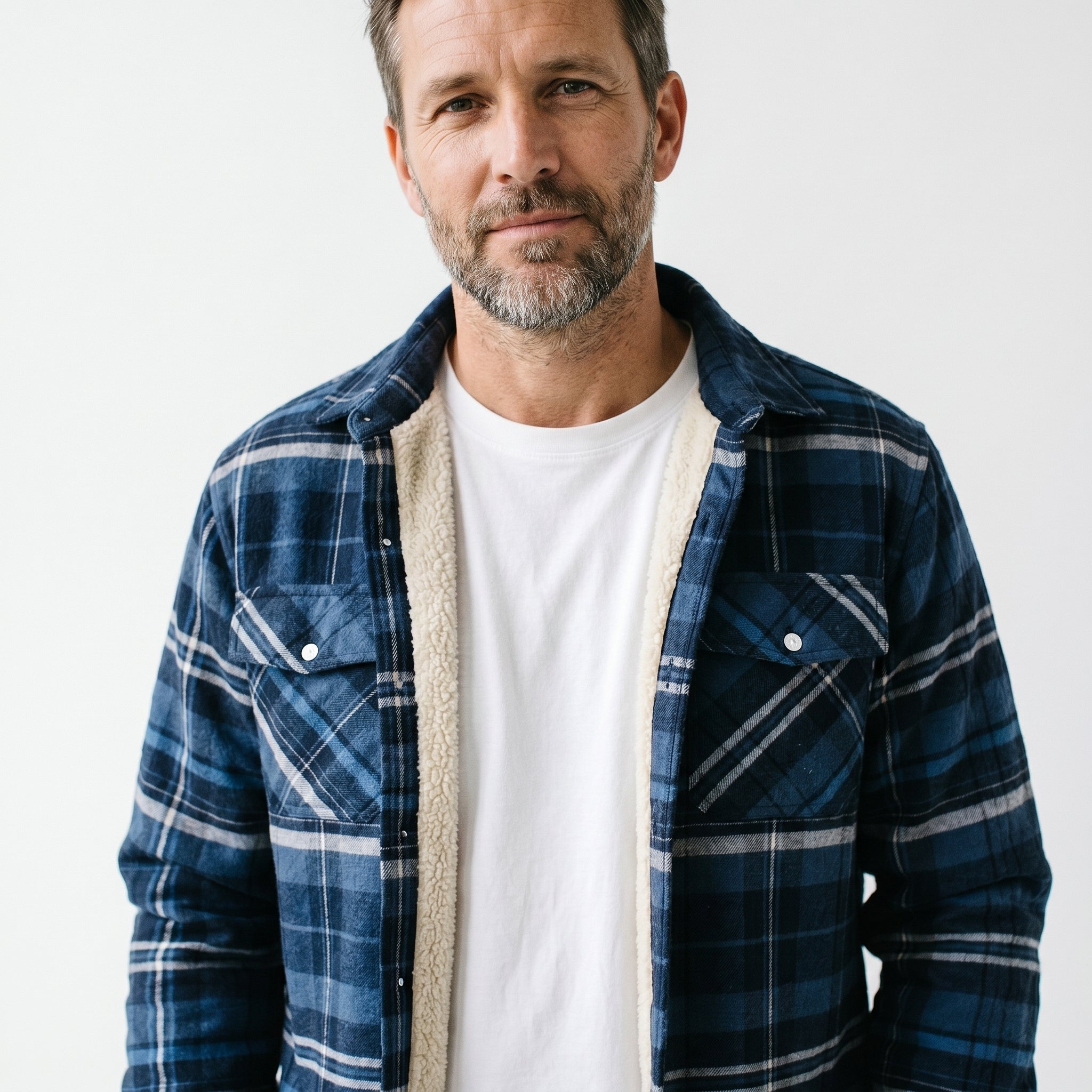Men's Sherpa Lined Plaid Jacket – Cozy and Stylish for Cold Weather - We are MFEO