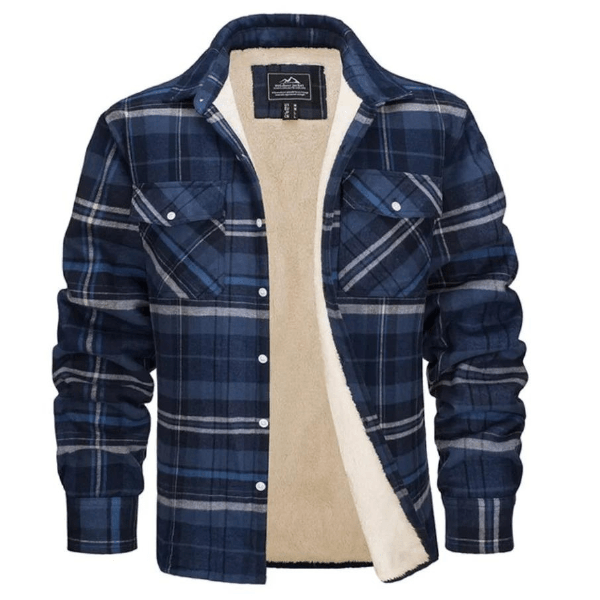 Men's Sherpa Lined Plaid Jacket – Cozy and Stylish for Cold Weather - We are MFEO