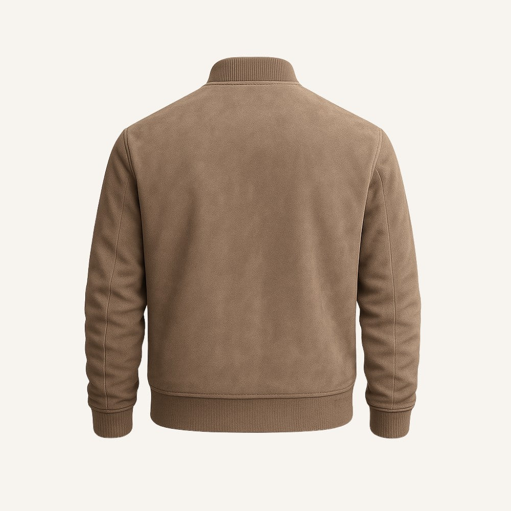 Men's Suede Jacket – Zip-Up with Ribbed Cuffs - We are MFEO