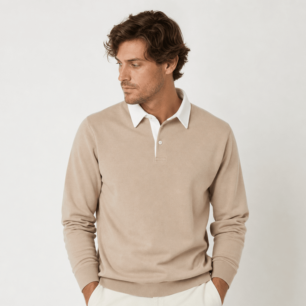 Men's Sweatshirt with Contrast Collar – Regular Fit Smart-Casual Style for Everyday Wear - We are MFEO
