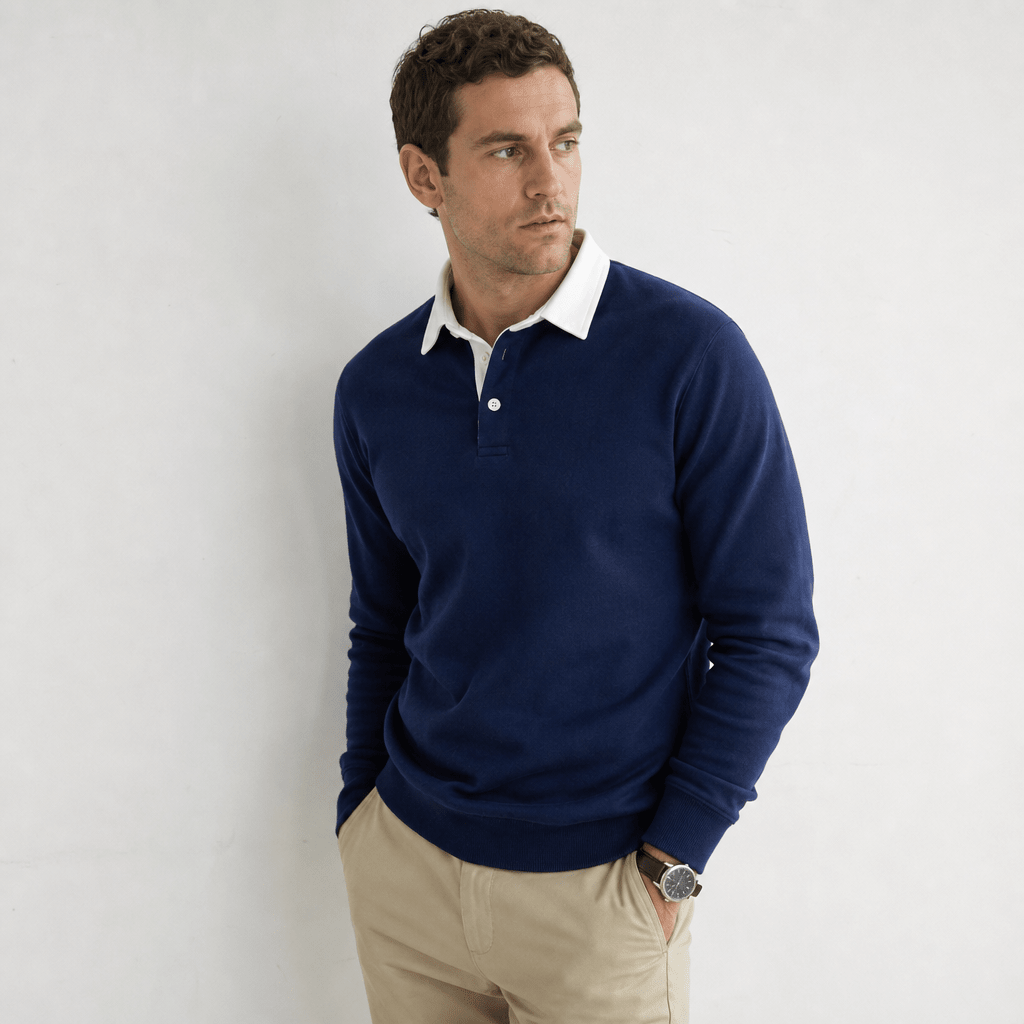 Men's Sweatshirt with Contrast Collar – Regular Fit Smart-Casual Style for Everyday Wear - We are MFEO