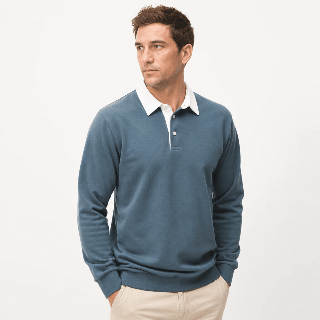 Men's Sweatshirt with Contrast Collar – Regular Fit Smart-Casual Style for Everyday Wear - We are MFEO