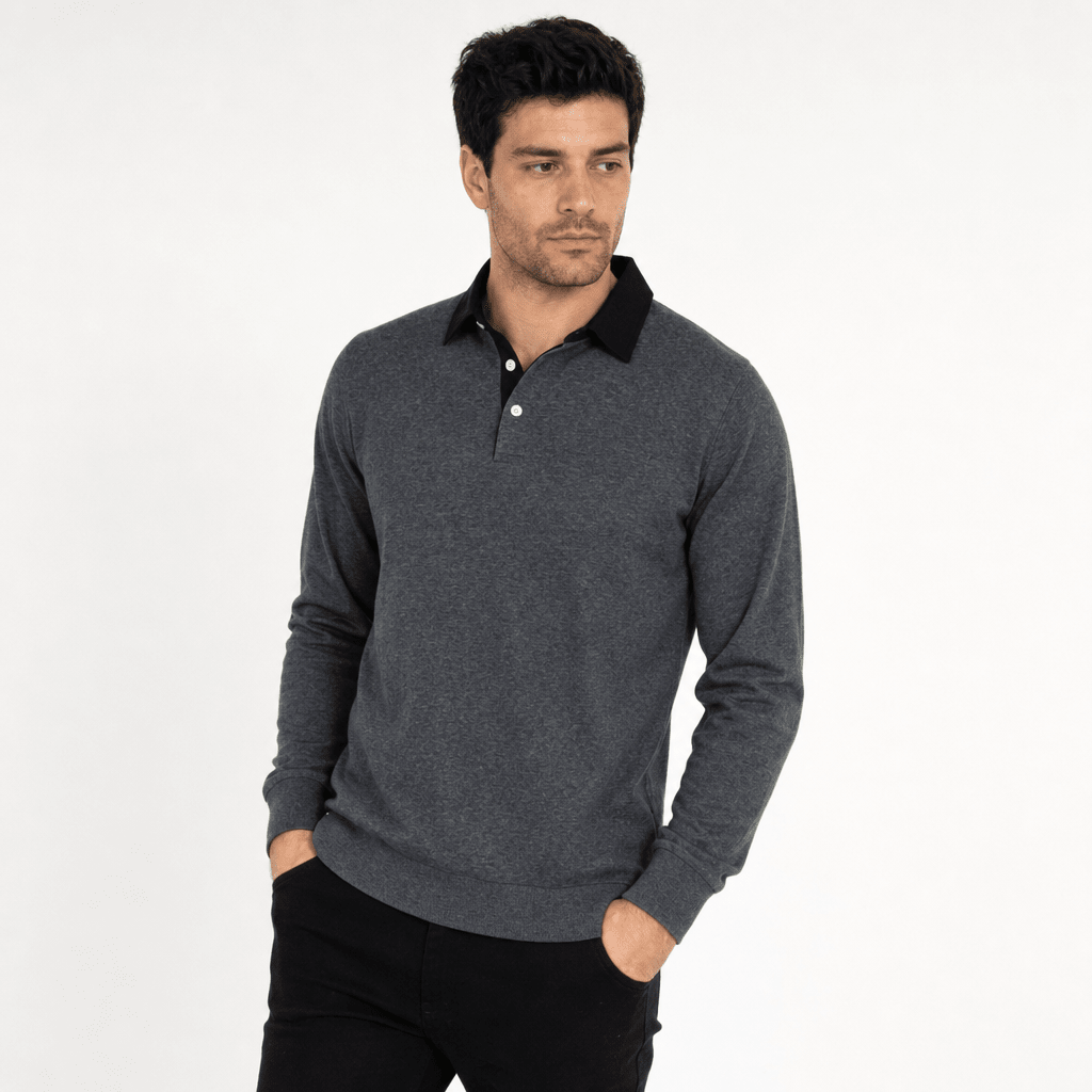 Men's Sweatshirt with Contrast Collar – Regular Fit Smart-Casual Style for Everyday Wear - We are MFEO