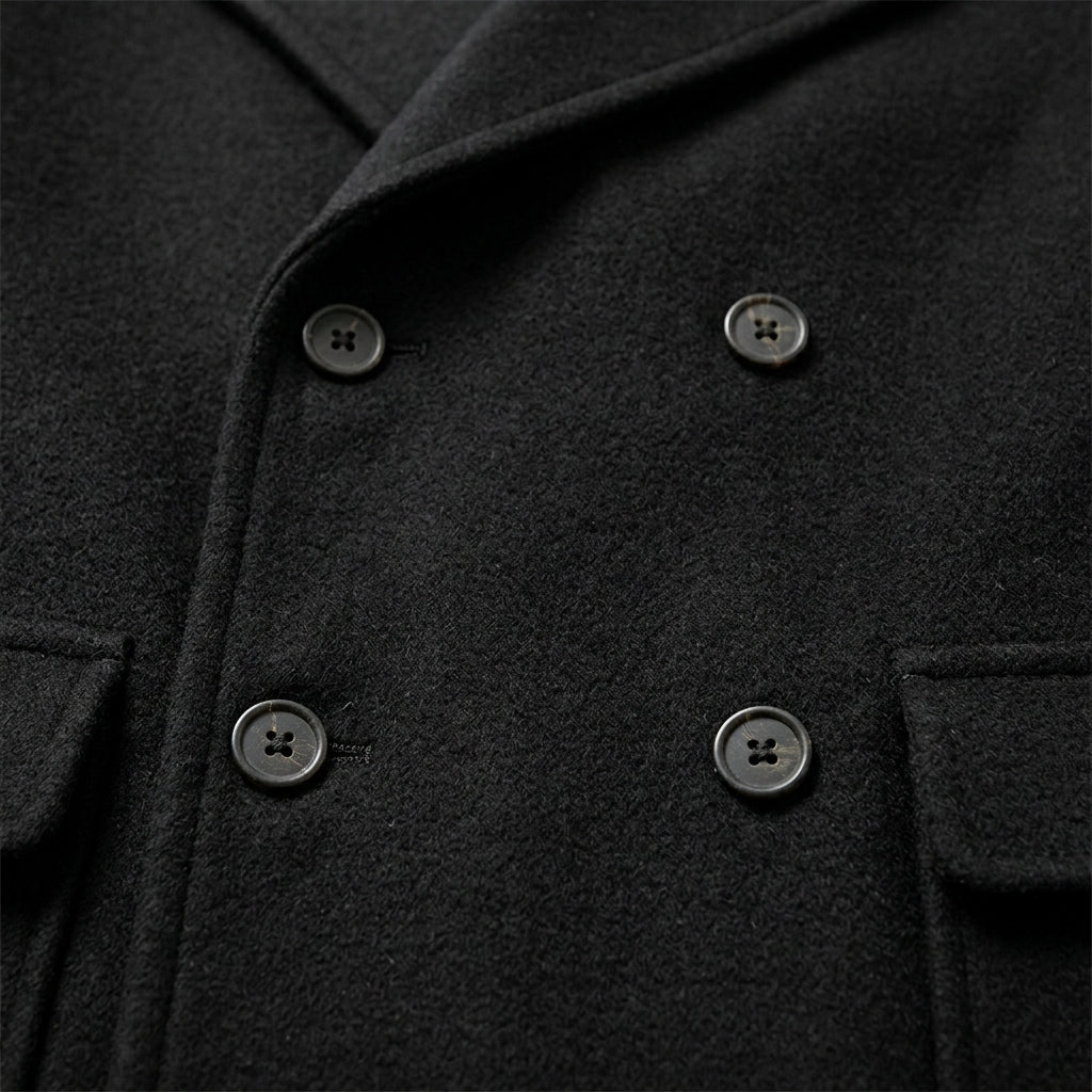 Men's Trench Coat with Epaulettes – Double-Breasted Long Overcoat - We are MFEO