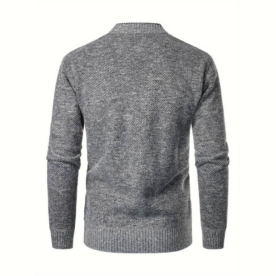 Men's V - Neck Cardigan with Plaid Lining – Button - Up with Side Pockets - We are MFEO