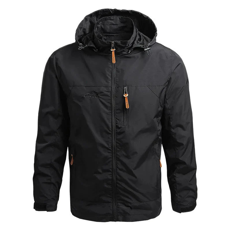 Men's Waterproof Rain Jacket with Hood – Zip Chest Pocket - We are MFEO